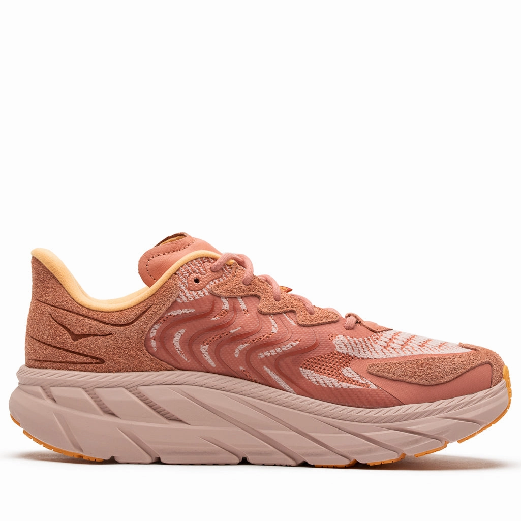 Hoka U Clifton LS - Earthenware/Peach Whip Relaxed Shoes Stone Walk