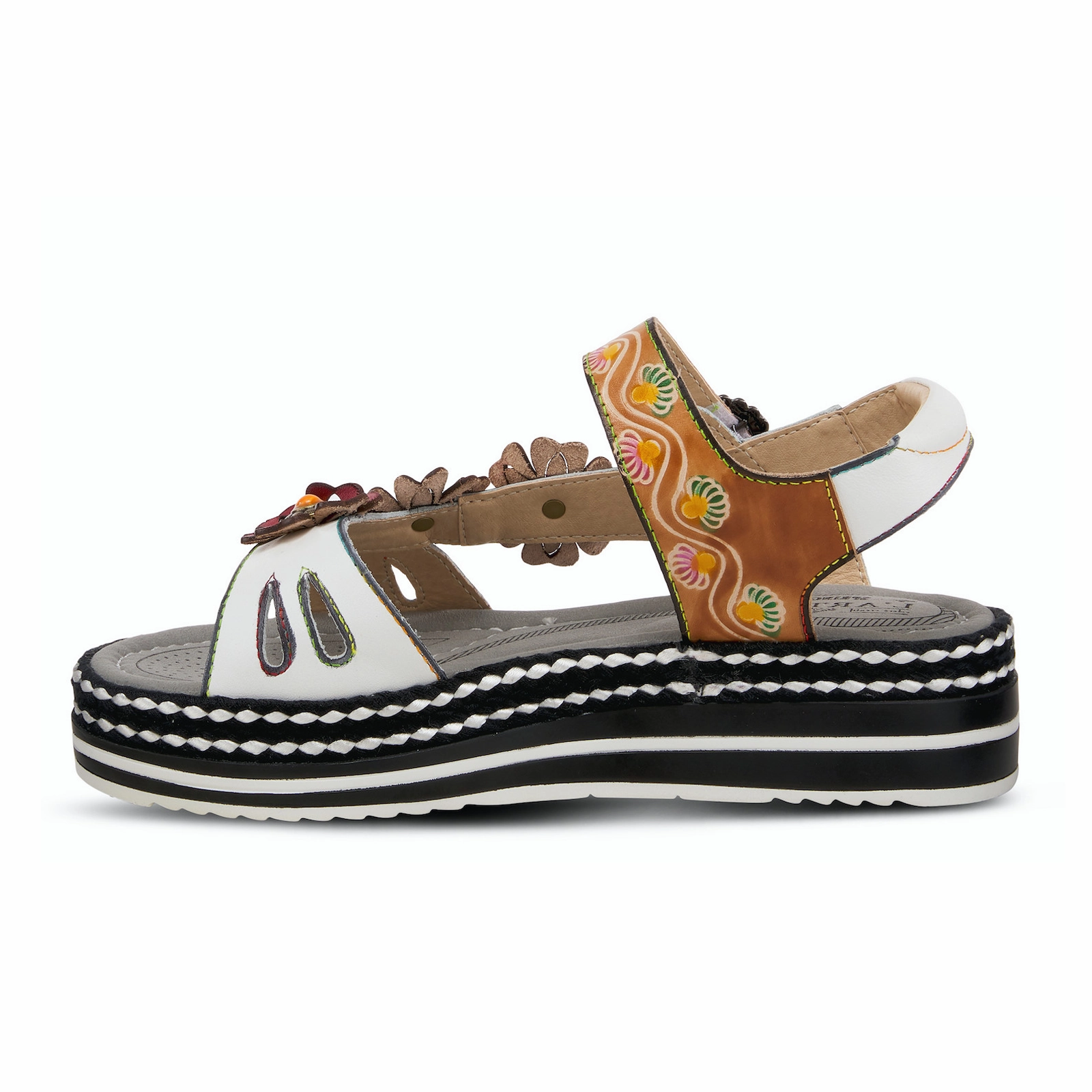 Rubber Sole L'Artiste Laga Platform Sandal (Women) - White Multi