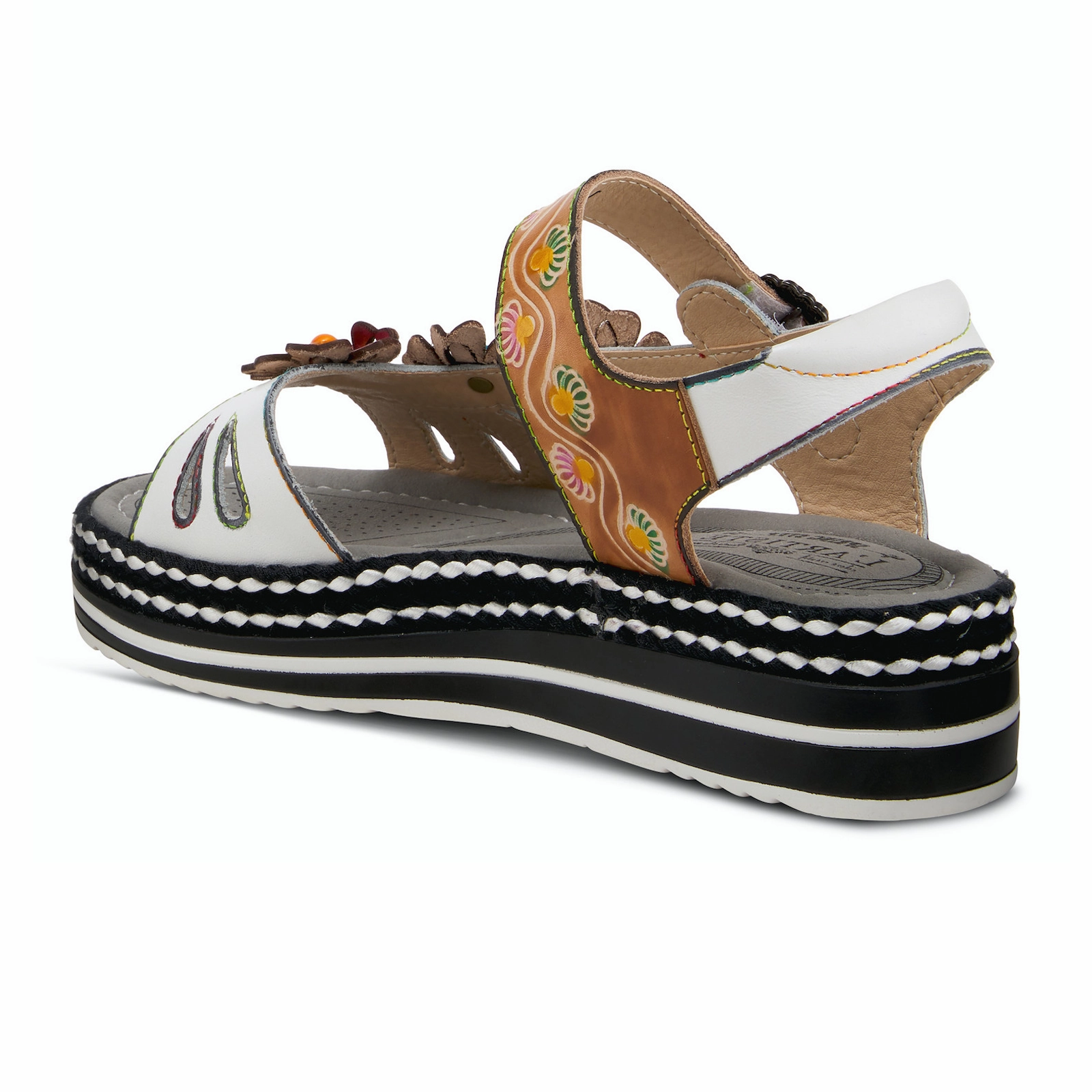 L'Artiste Laga Platform Sandal (Women) - White Multi High density foam Quick Vibe