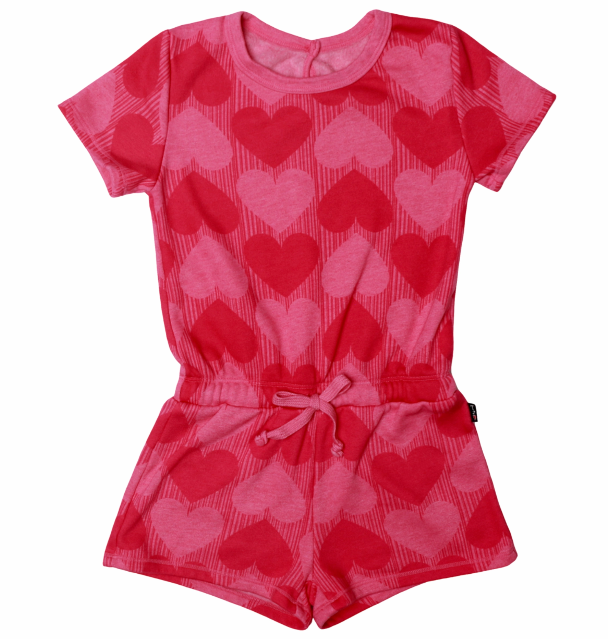 Easy Romper Barbie Pink w/ Hearts floral