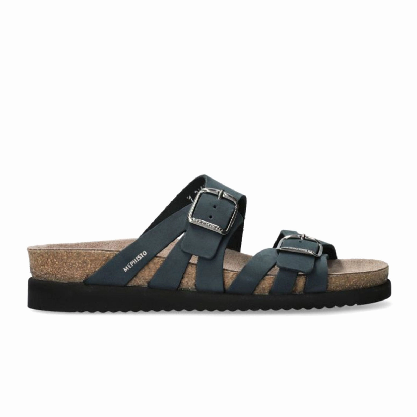 Breathability Feature Mephisto Helisa Slide Sandal (Women) - Navy Sandalbuck