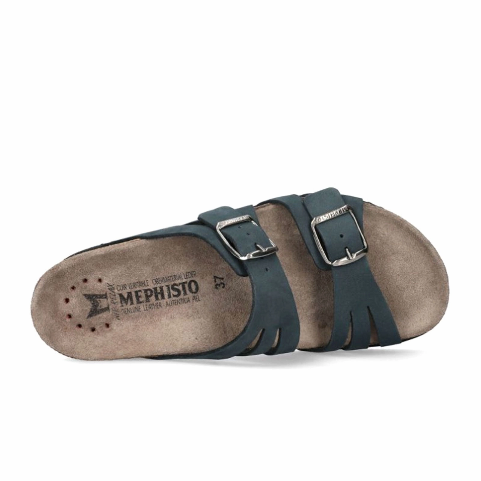 Cushioned Ankle Moisture Wicking Liner Mephisto Helisa Slide Sandal (Women) - Navy Sandalbuck