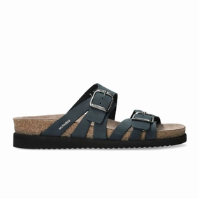 Breathability Feature Mephisto Helisa Slide Sandal (Women) - Navy Sandalbuck