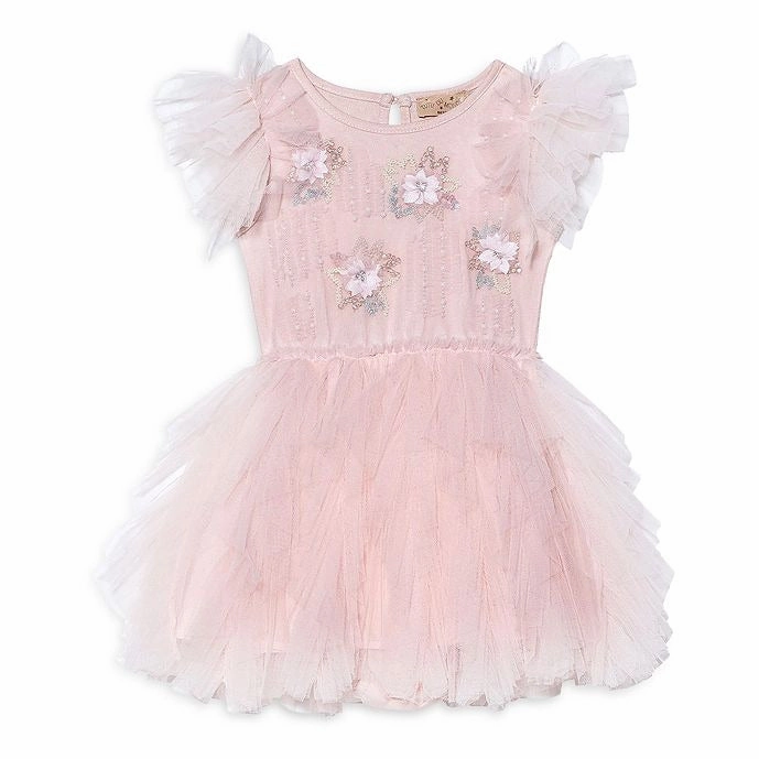 Tutu Du Monde Baby Girl's BEBE BOTANICAL BLISS Tutu Dress - Porcelain Pink Edgy Linen