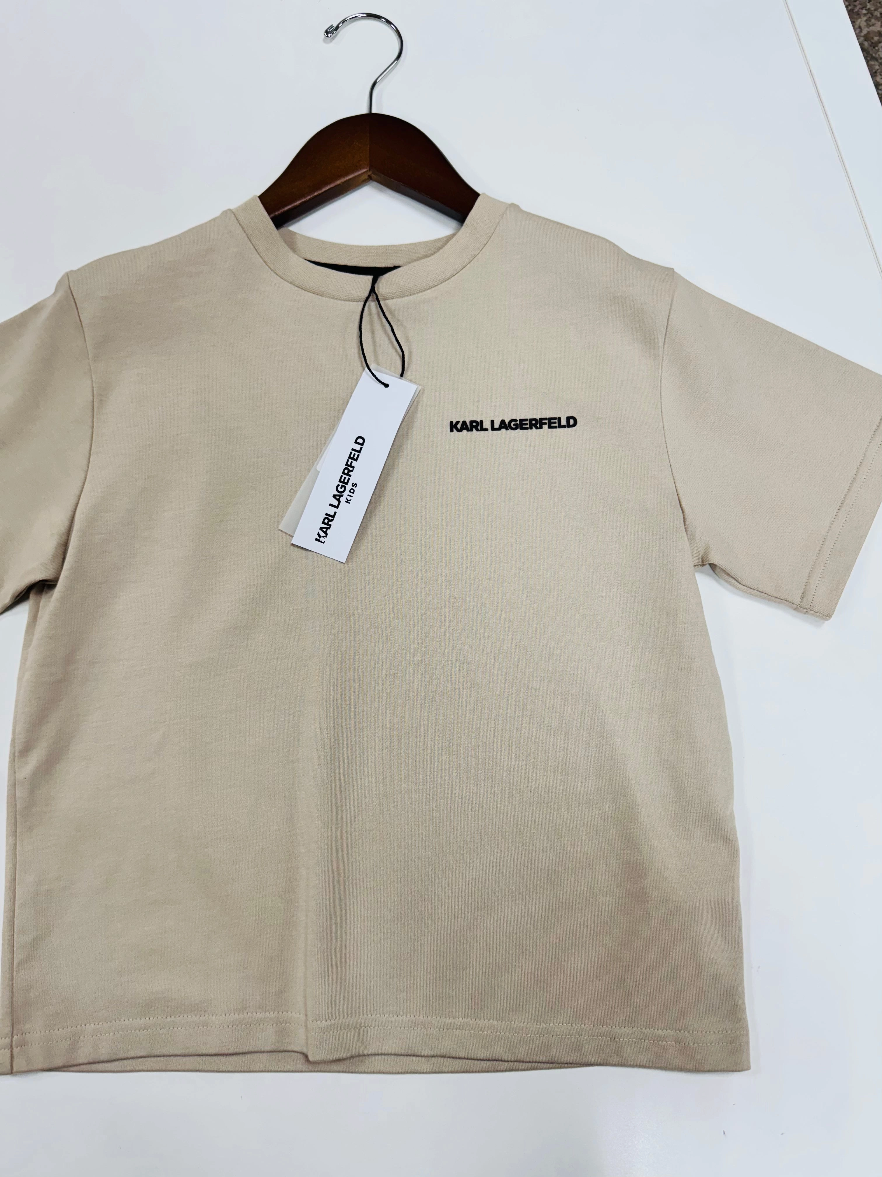 Playtime clothing Karl Lagerfeld Kids Beige T-Shirt w/ Logo - 8Y