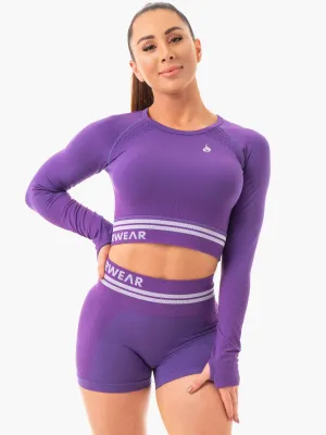 Chic Look Freestyle Seamless Long Sleeve Crop - Purple