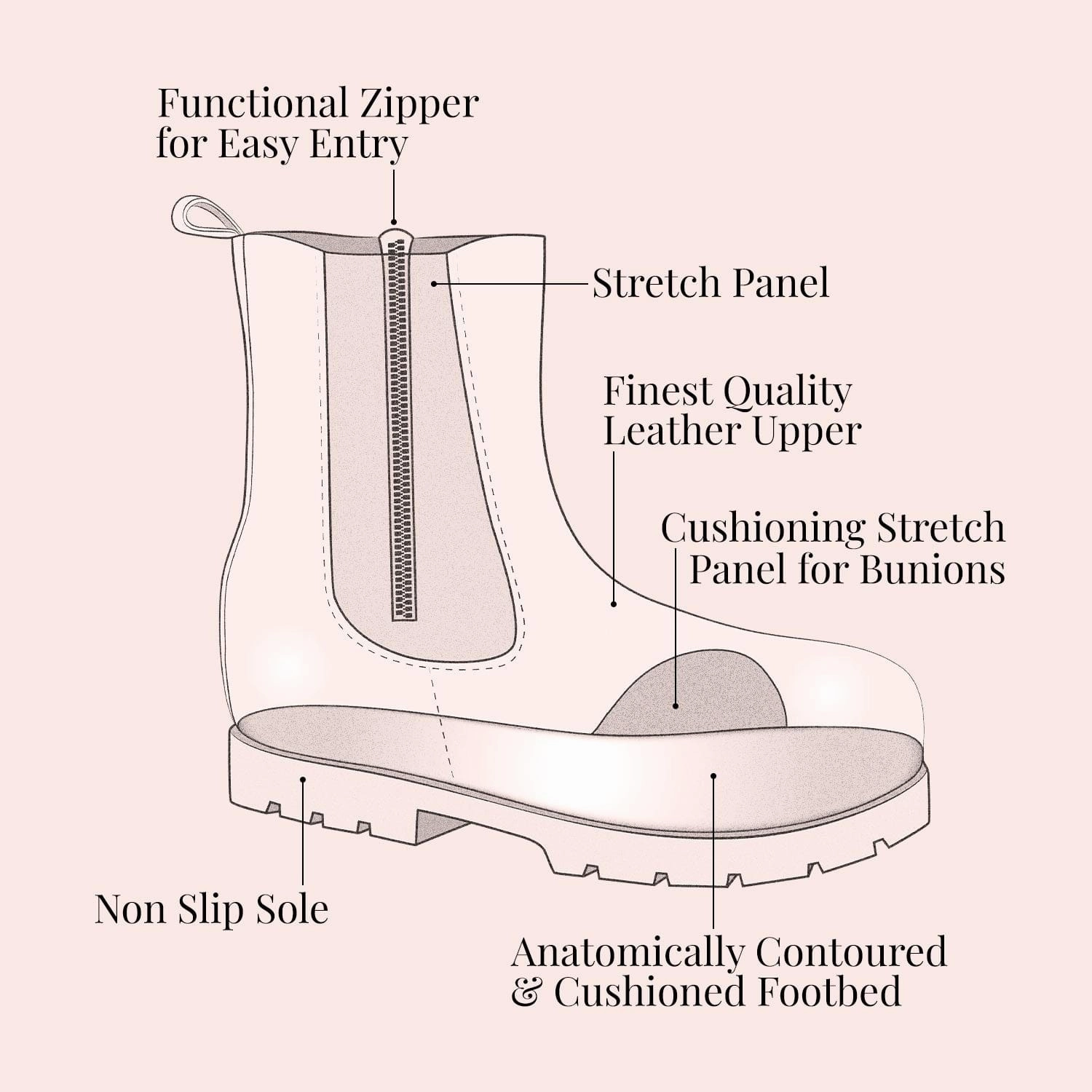 Chunk Heel Padded Interior Cold Climate Rhea: Black Suede