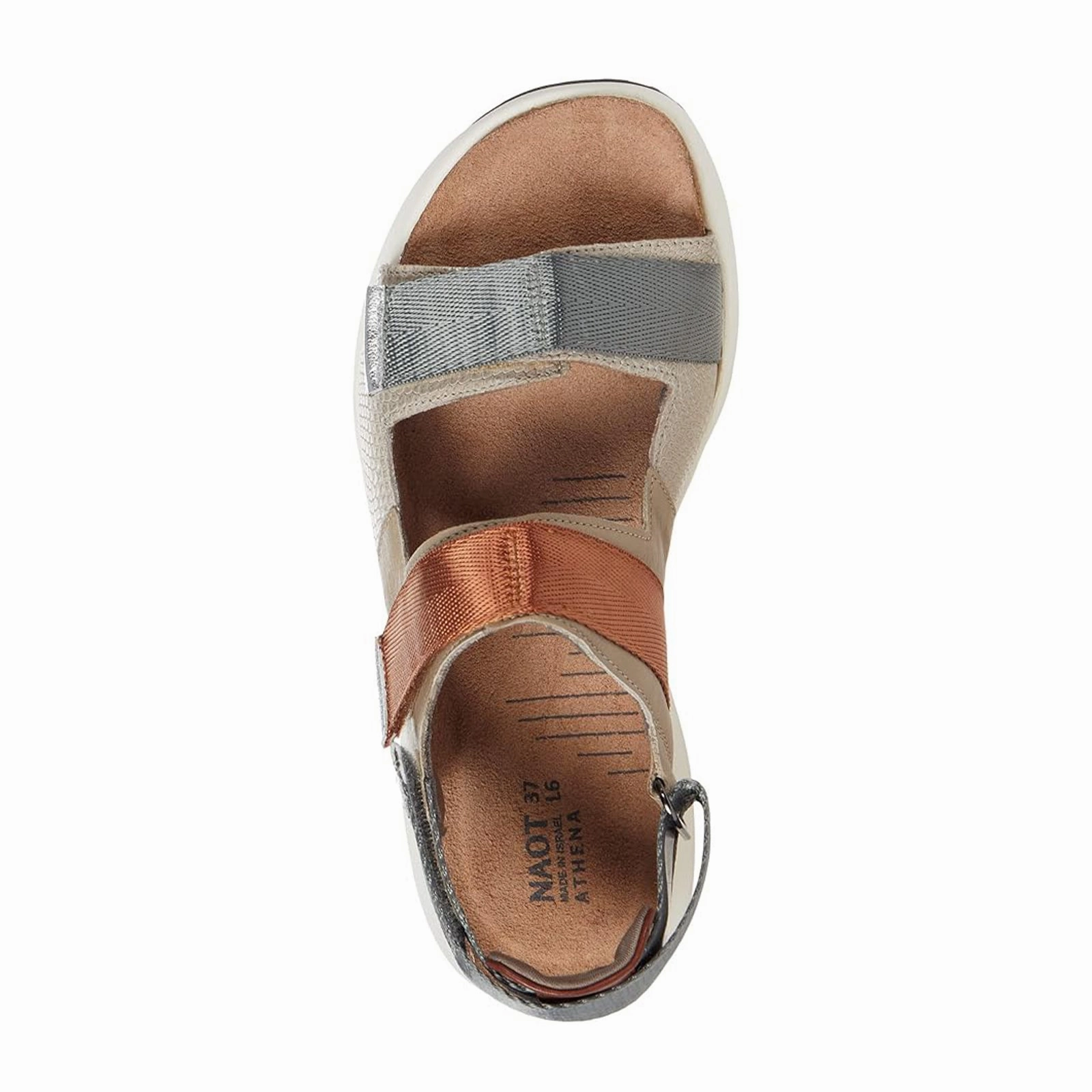Shock Absorbing Naot Odyssey Active Sandal (Women) - Tan Grey/Ivory Woven