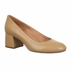 Vionic Carmel Pump (Women) - Camel Nappa Leather Heel Safe Clear Pace