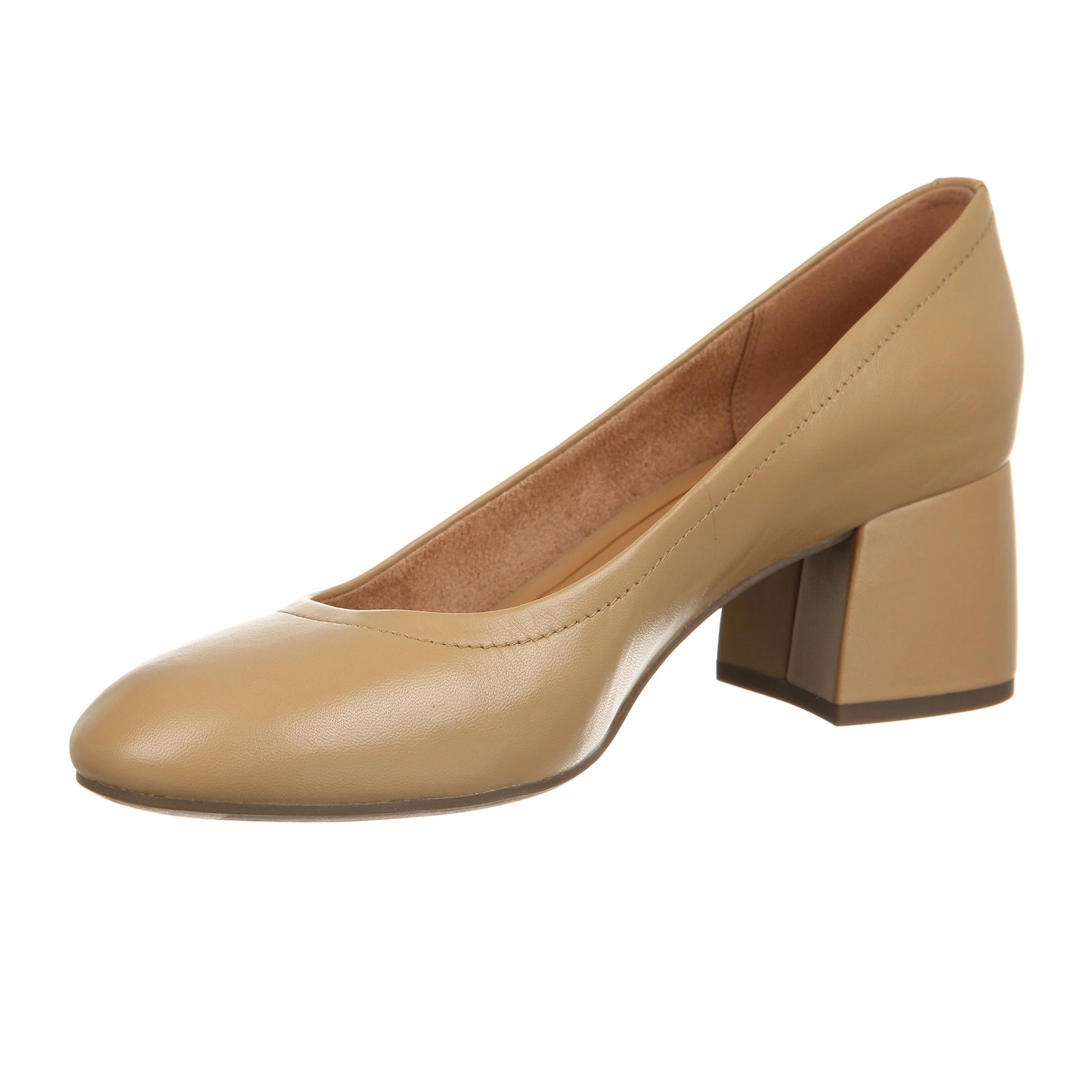 Vionic Carmel Pump (Women) - Camel Nappa Leather Knit Upper Night Market