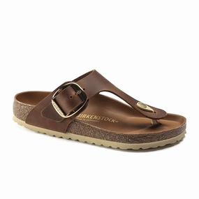Birkenstock Gizeh Big Buckle Sandal (Women) - Cognac Leather Simple Travel Sandals Comfort air