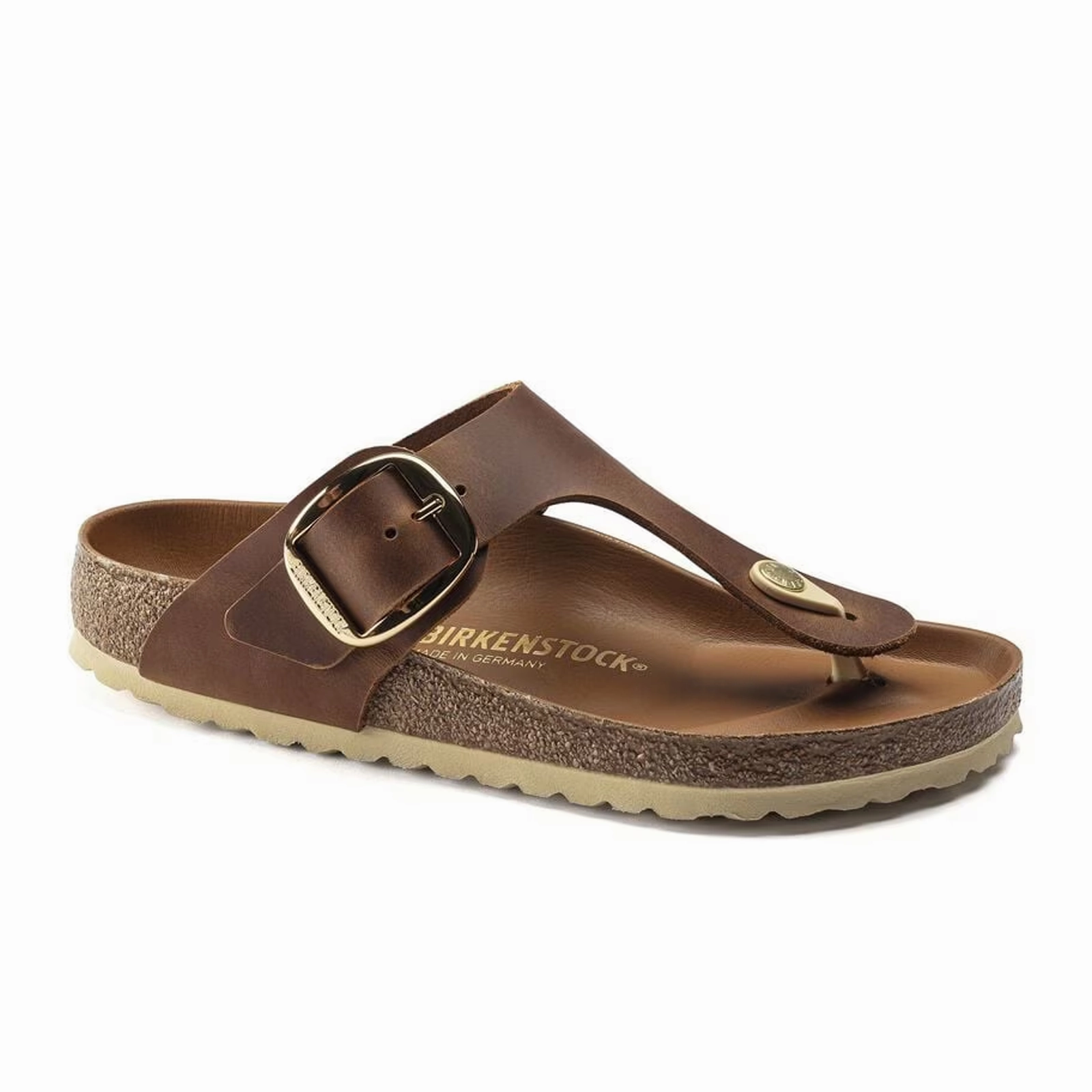 Birkenstock Gizeh Big Buckle Sandal (Women) - Cognac Leather Simple Travel Sandals Comfort air