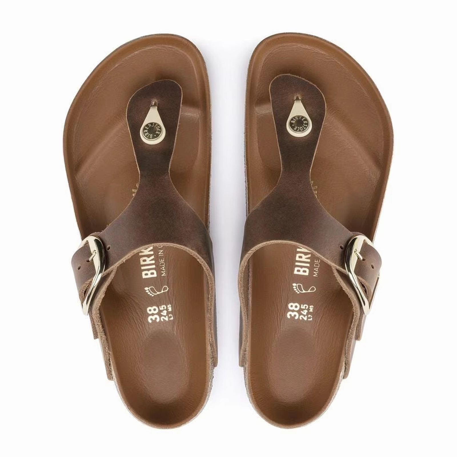 Birkenstock Gizeh Big Buckle Sandal (Women) - Cognac Leather Relaxing Slip