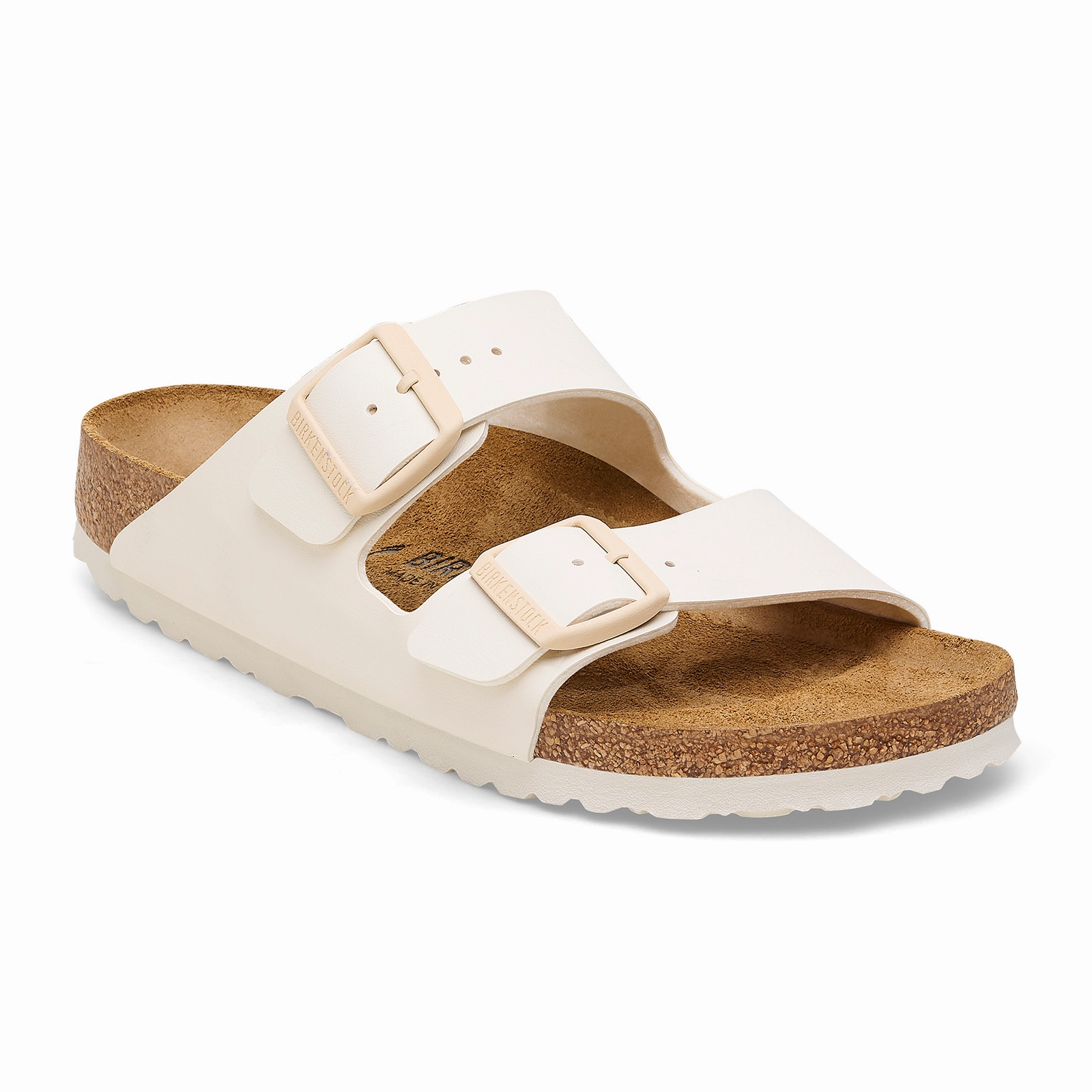 Premium Quality Birkenstock Arizona Narrow Slide Sandal (Women) - Eggshell Birko-Flor