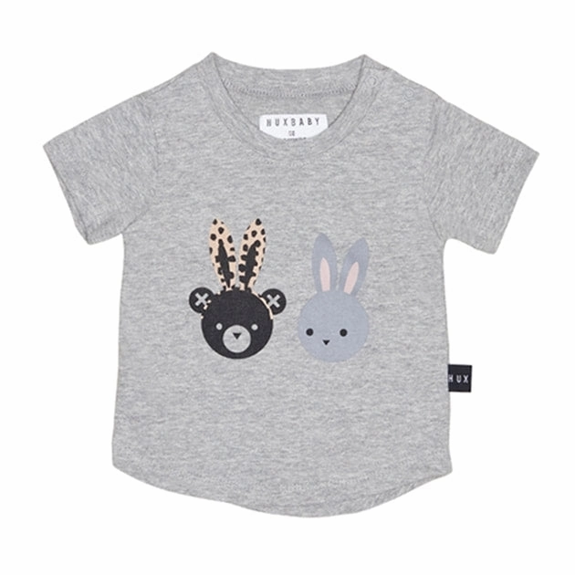 Patterned kids' wear Hand washable kids' wear Huxbaby HB1056 BUNNY Bear T-shirt