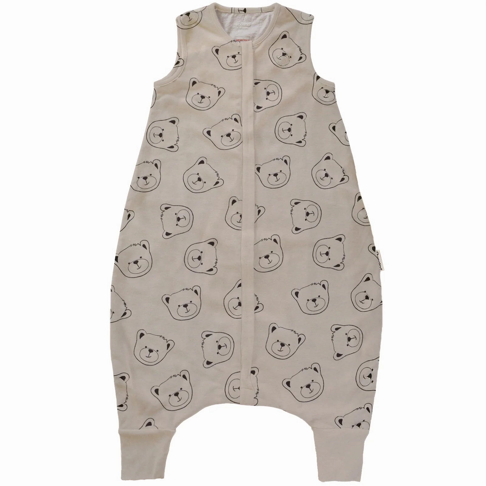 Hypoallergenic kids' clothes Skiing wear for children Woolino Merino Wool 4 Season Baby Sleep Bag with FEET opening - Teddy Bear