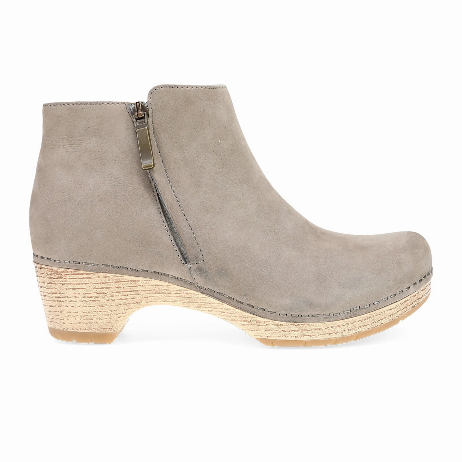 Style Mood Dansko Lizanne Heeled Ankle Boot (Women) - Taupe Milled Nubuck