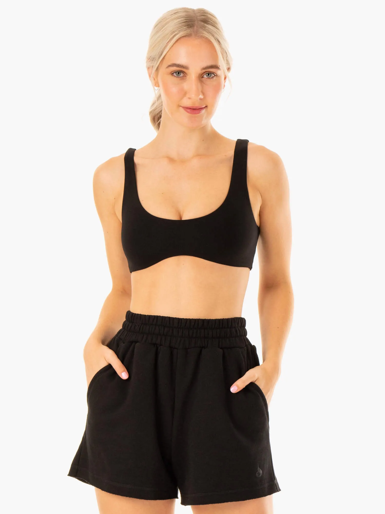 Elevate Lounge Bra - Black Mesh workout gear