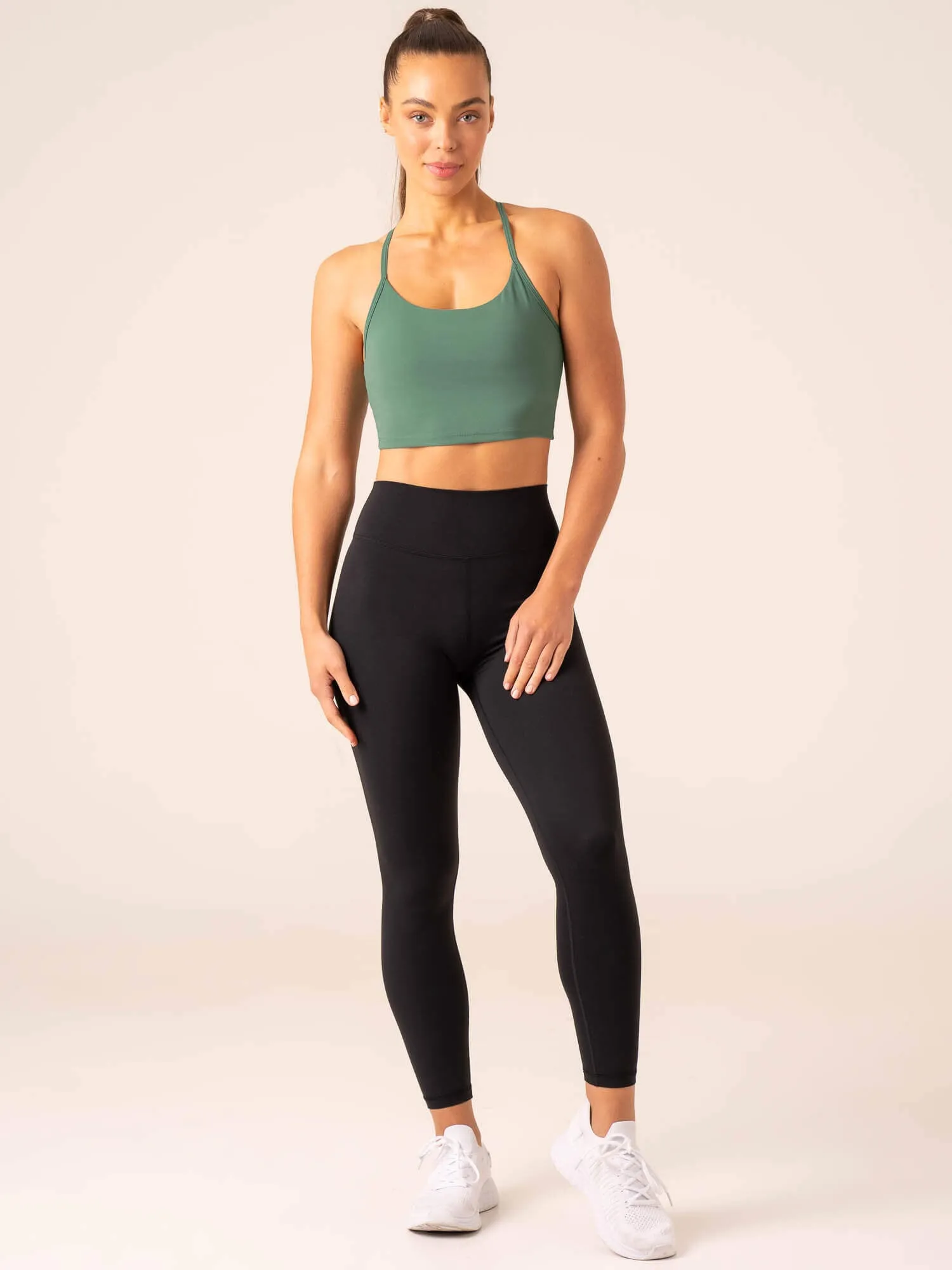 Fitted Blouse Embody Compression Tank Bra - Dark Green