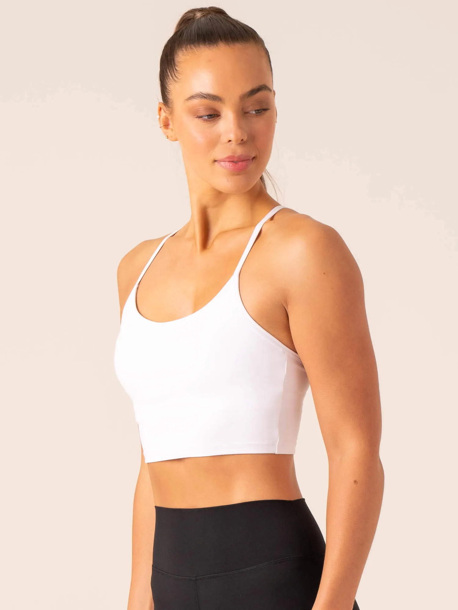 VersatileNeckline Embody Compression Tank Bra - White