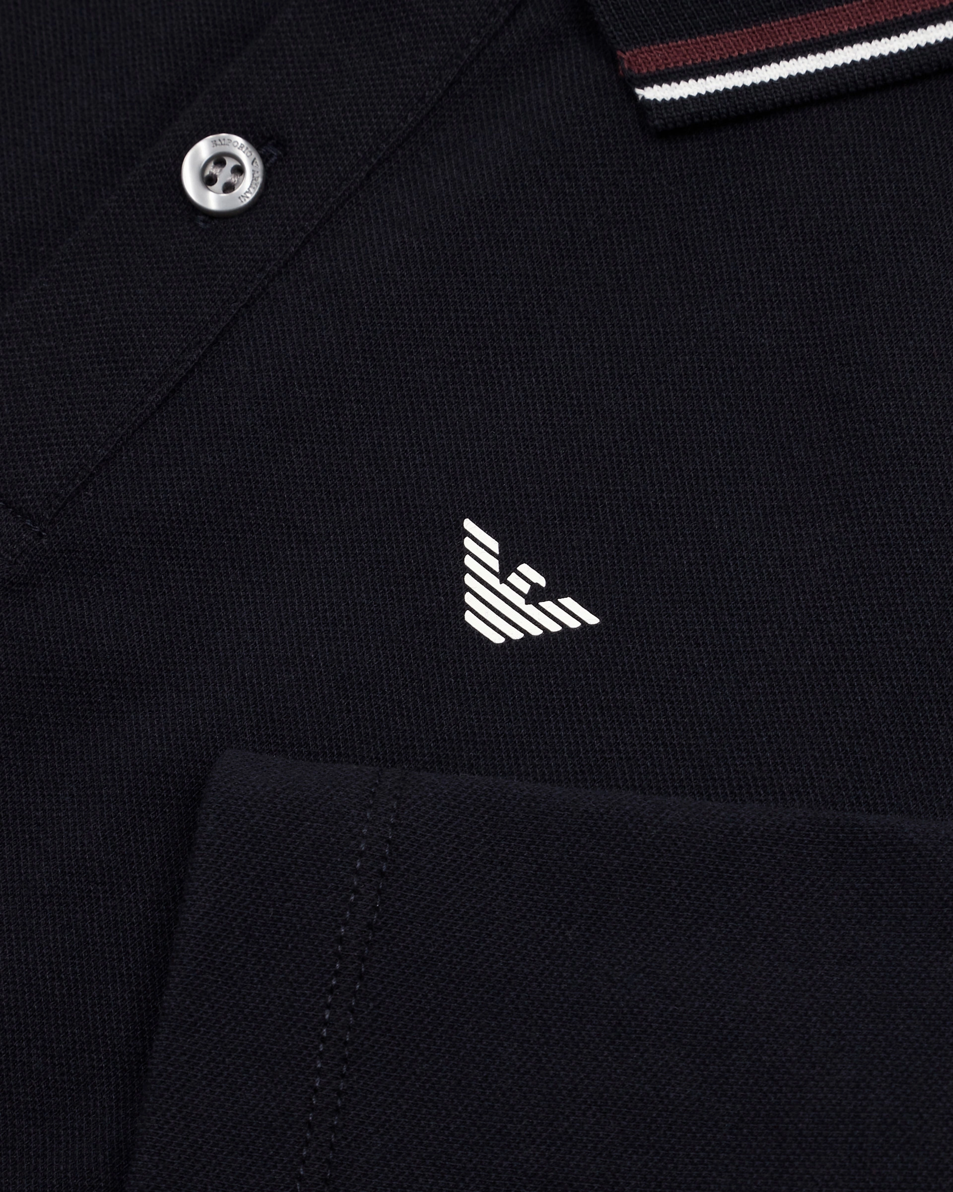 Emporio Armani Kids Boy's Stretch-Pique Short-Sleeved Polo Shirt w/ Trimmed Collar Beachwear for children Checked