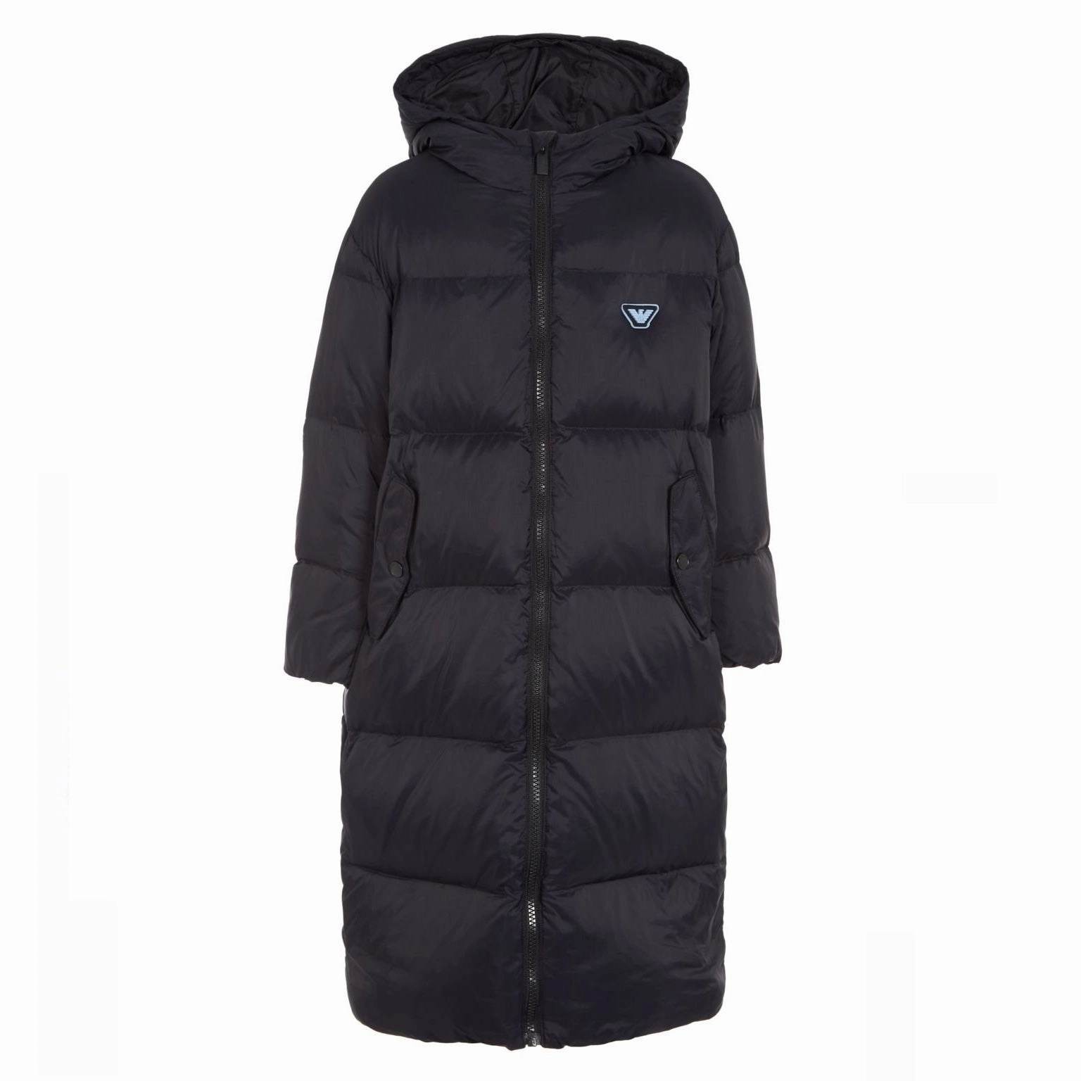 Emporio Armani Kids Long Recycled Down Jacket - Blue Navy Youthful
