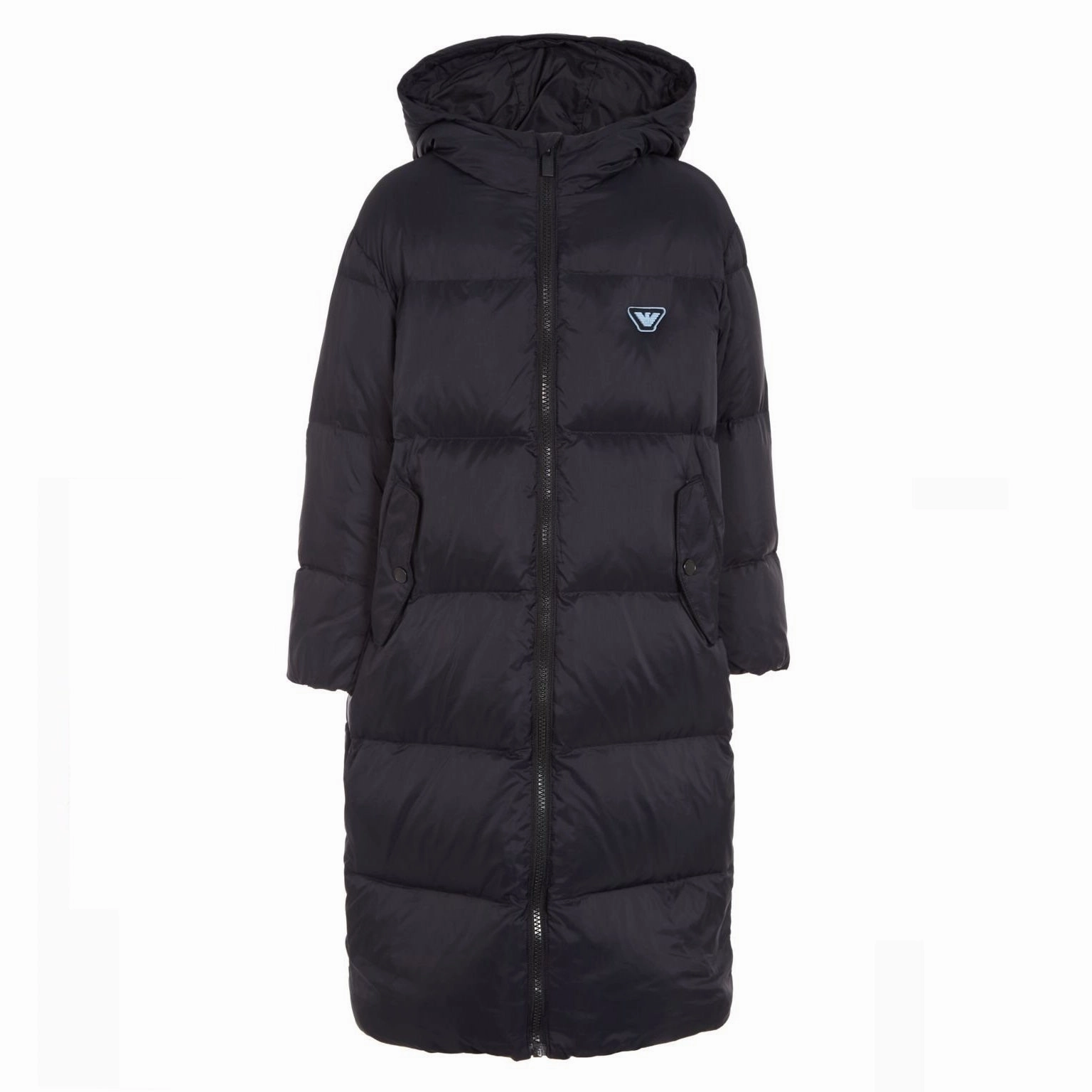High school kids' wear maximalist Emporio Armani Kids Long Recycled Down Jacket - Blue Navy