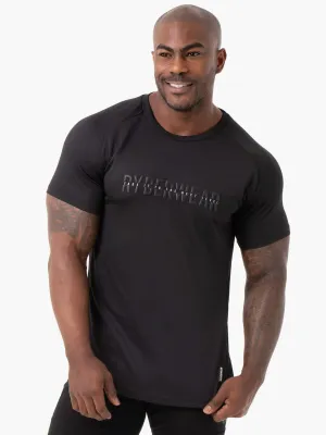 Essential Wearable Energy Mesh T-Shirt - Black Rugged Comfort
