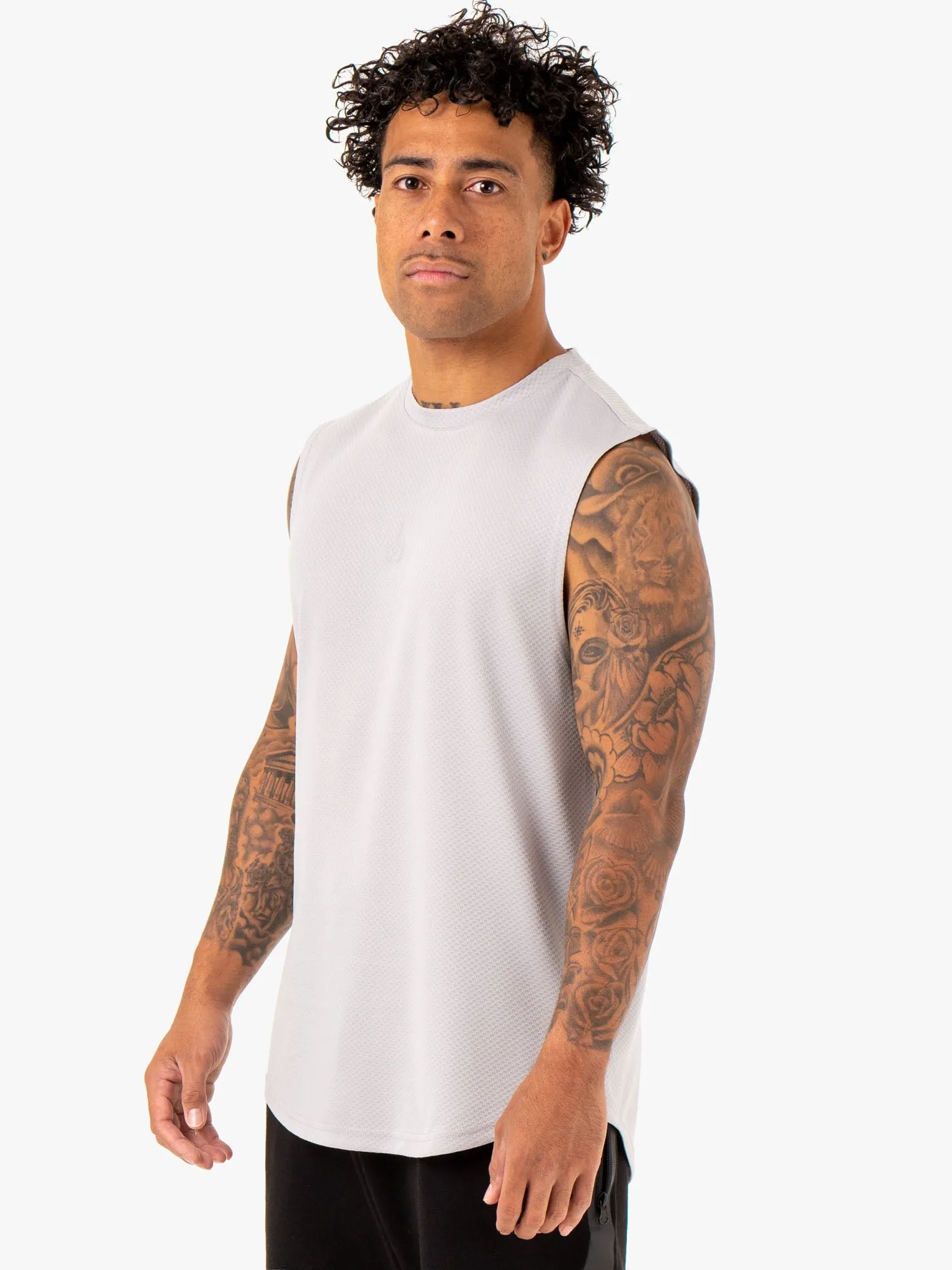 land based Enhance Muscle Tank - Snow Grey