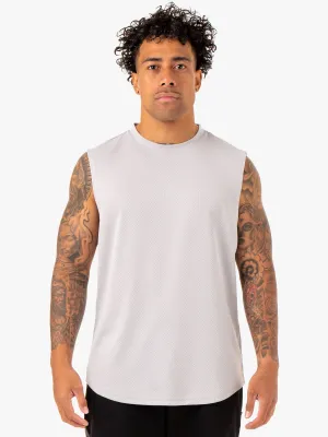 Enhance Muscle Tank - Snow Grey environmental - friendly Reinforced Hem