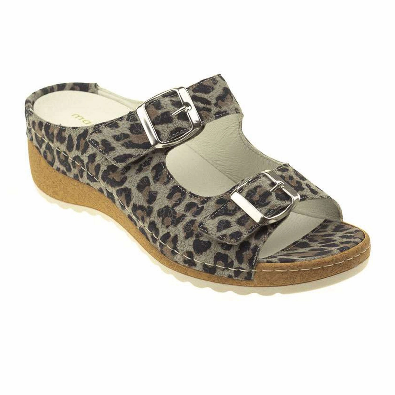 Machine washable Anti   Wear Waldlaufer Hanila 306502 Slide Sandal (Women) - Leopard Print