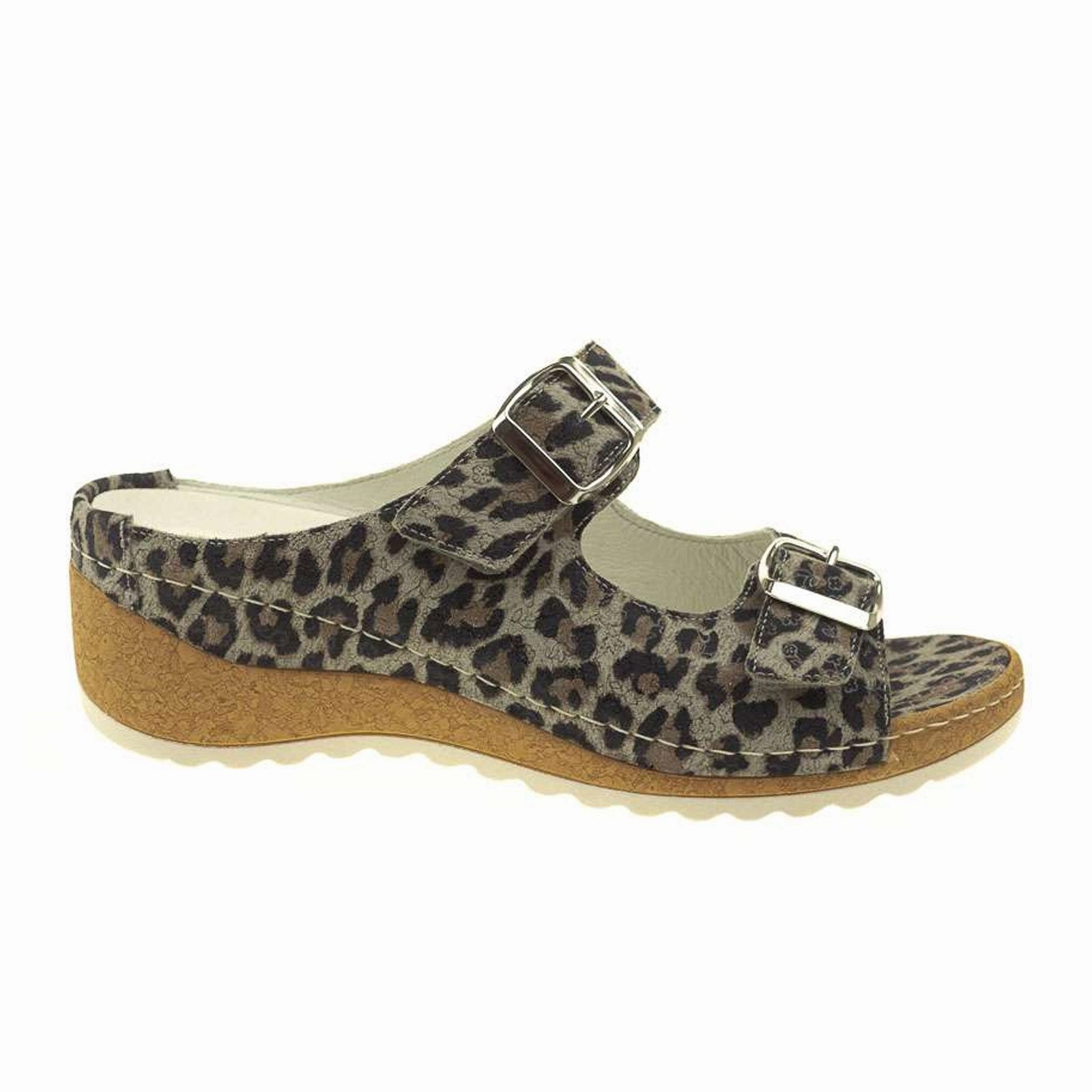 Low Maintenance Modern Features Waldlaufer Hanila 306502 Slide Sandal (Women) - Leopard Print
