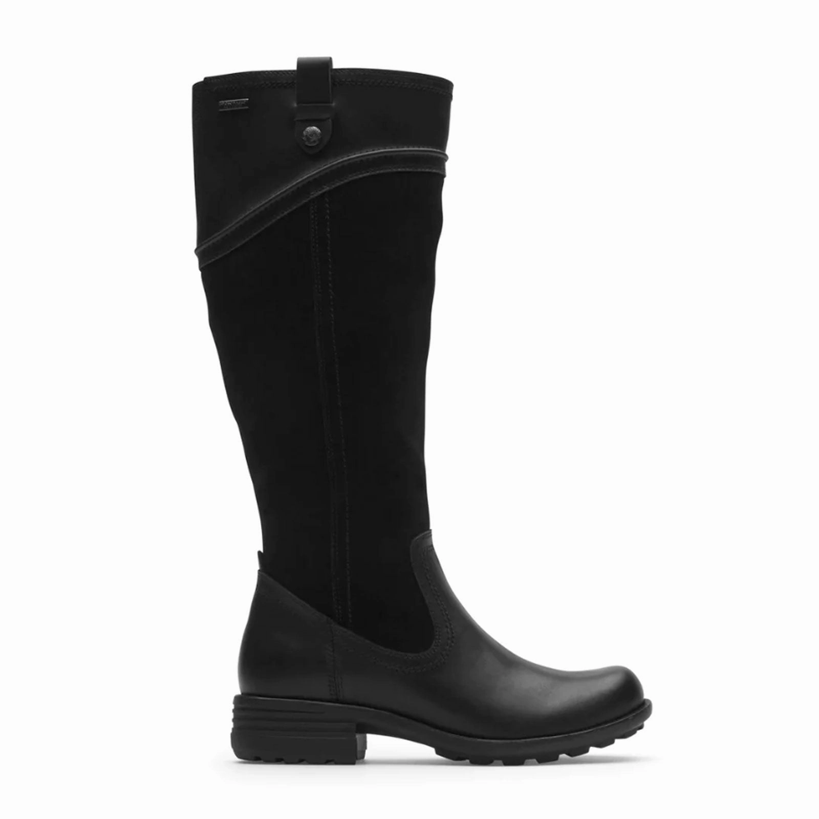Urban Sprint Fair Lane Cobb Hill Brunswick Wide Calf Waterproof Tall Boot (Women) - Black Leather/Suede