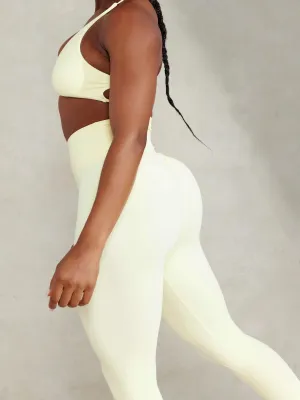 Dance Practice Fitness Lover NKD High Waisted Scrunch Leggings - Lemon