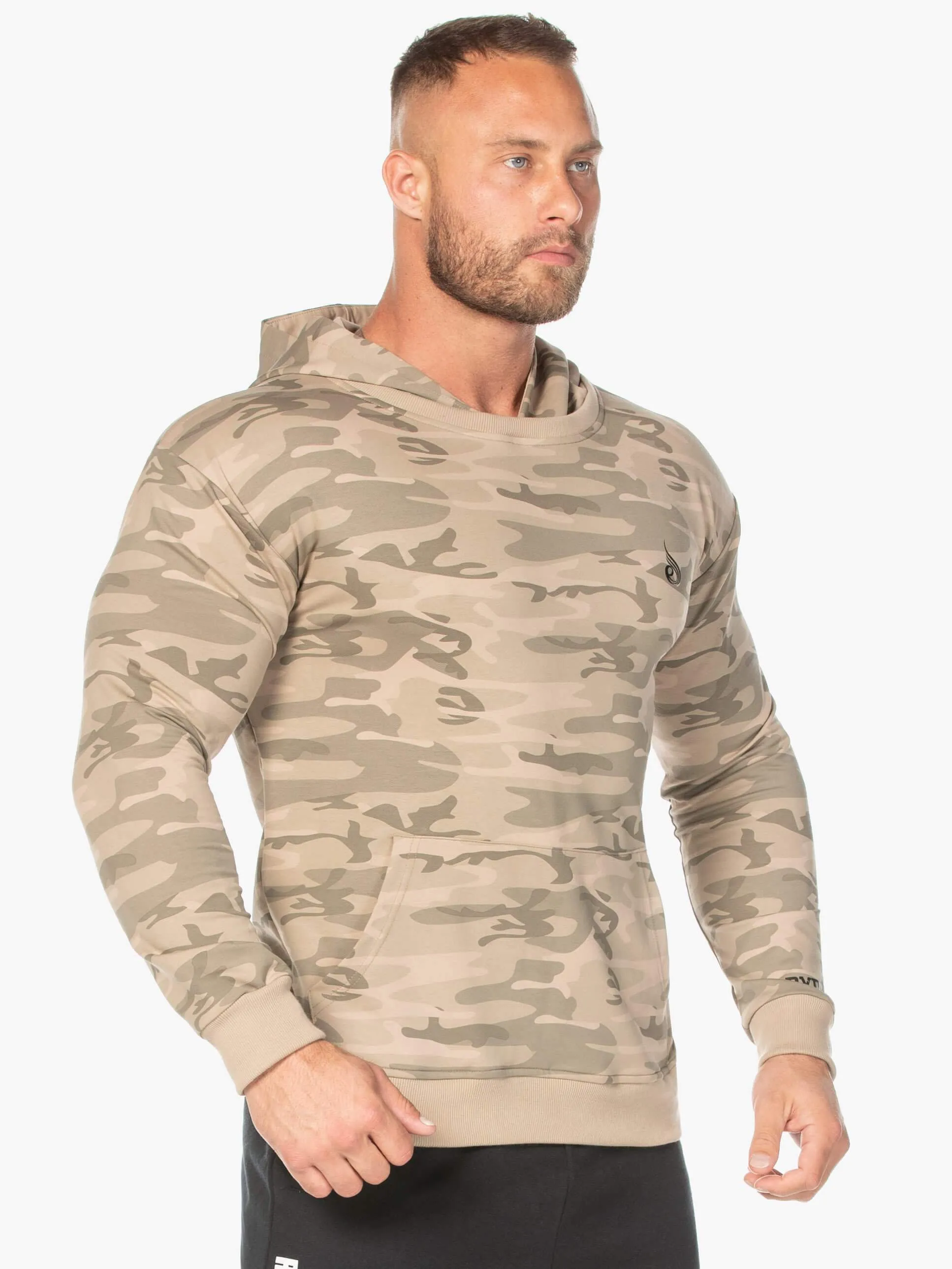Camo Pullover Hoodie - Tan Camo All Purpose Fleece like
