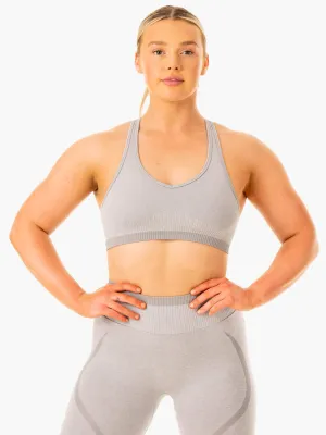 Excel Seamless Sports Bra - Grey Marl Pink active clothing