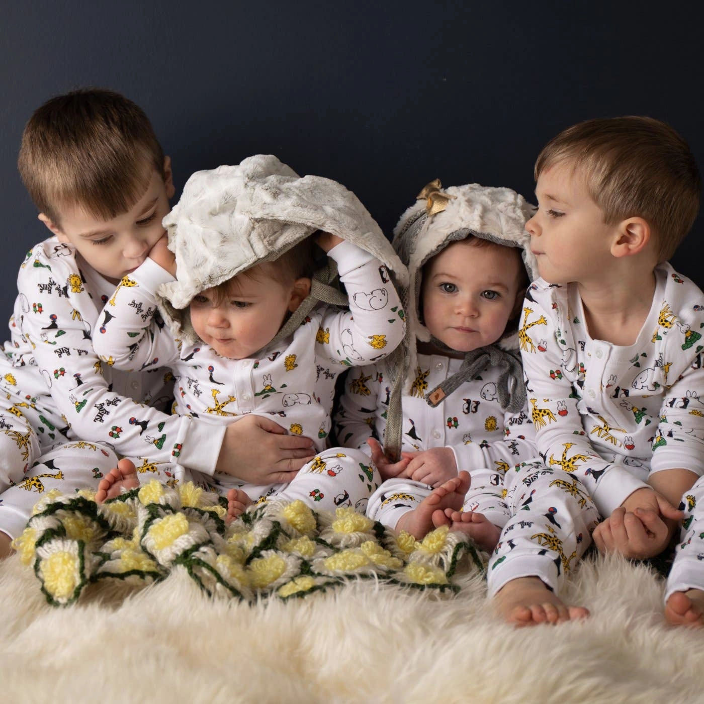 Soft kids' fabrics Petidoux Kids Boy/Girl Miffy at the Zoo Organic Pajamas