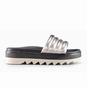 Beach Breeze Ergonomic Design Cougar Prato-L Slide Sandal (Women) - Metallic Silver