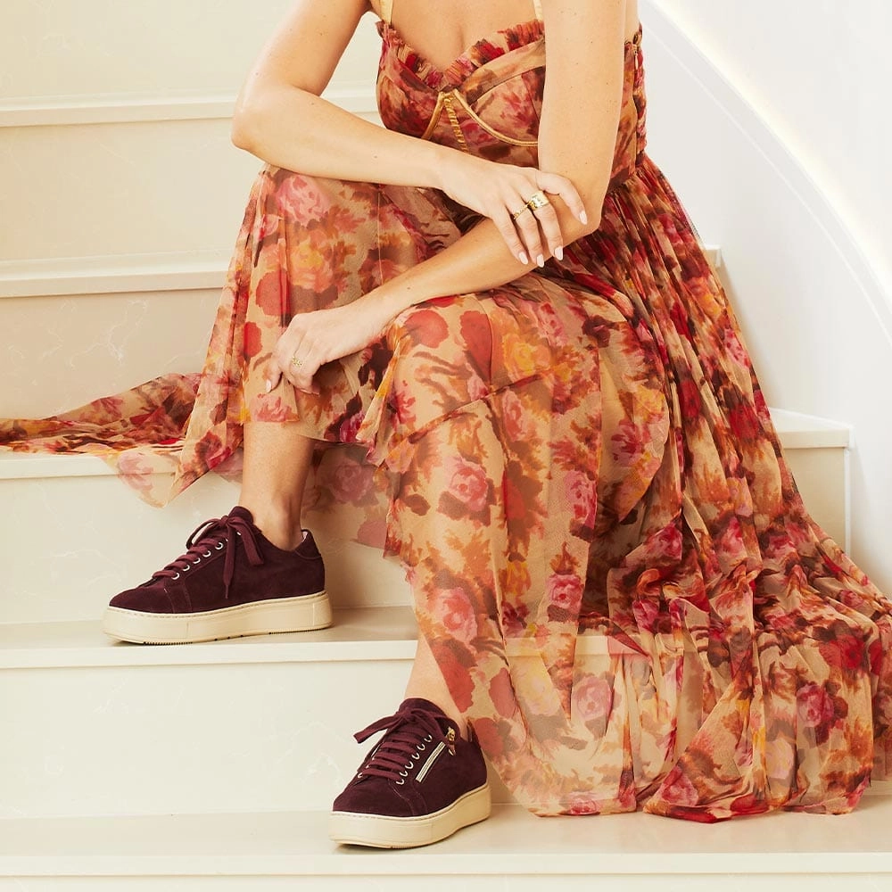 Feather: Burgundy Suede Casual Appeal Exclusive chic