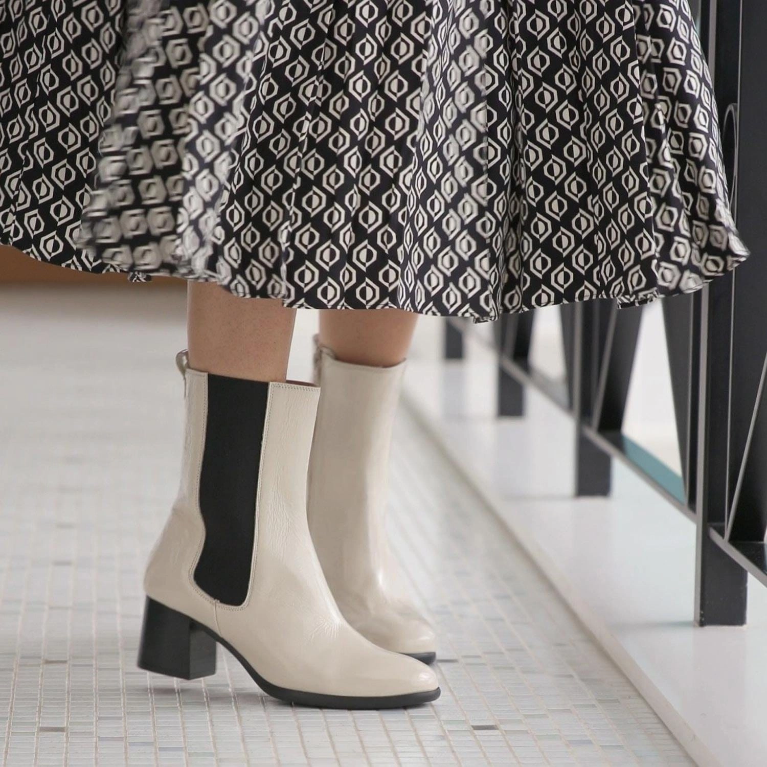 Fern: Cream Patent Leather All Weather Urban Traveler