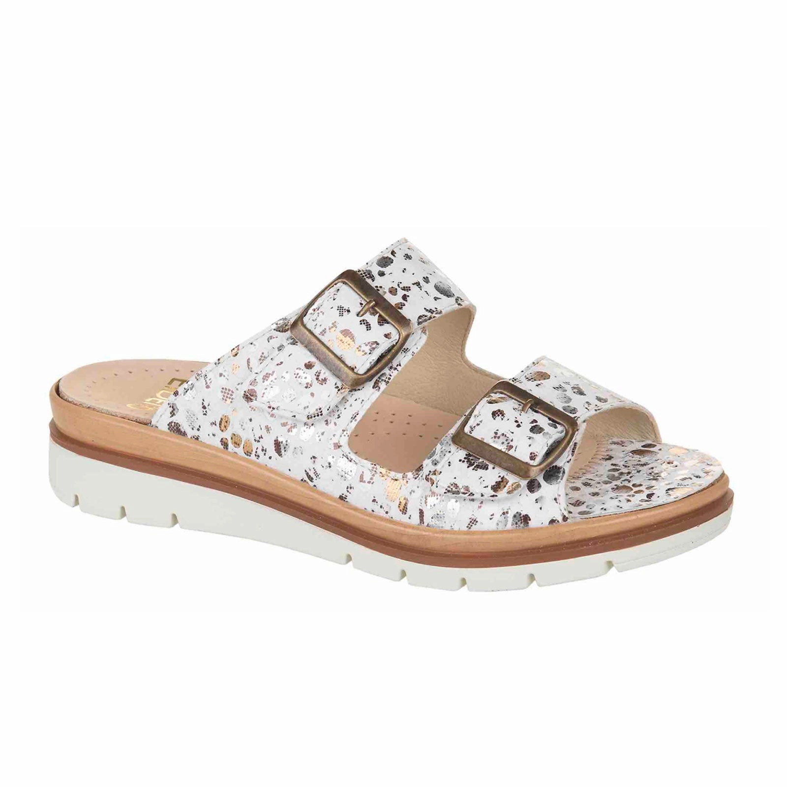 Comfort Arch Cushion Fidelio Sohle Glory Slide Sandal (Women) - Bianco Brandy