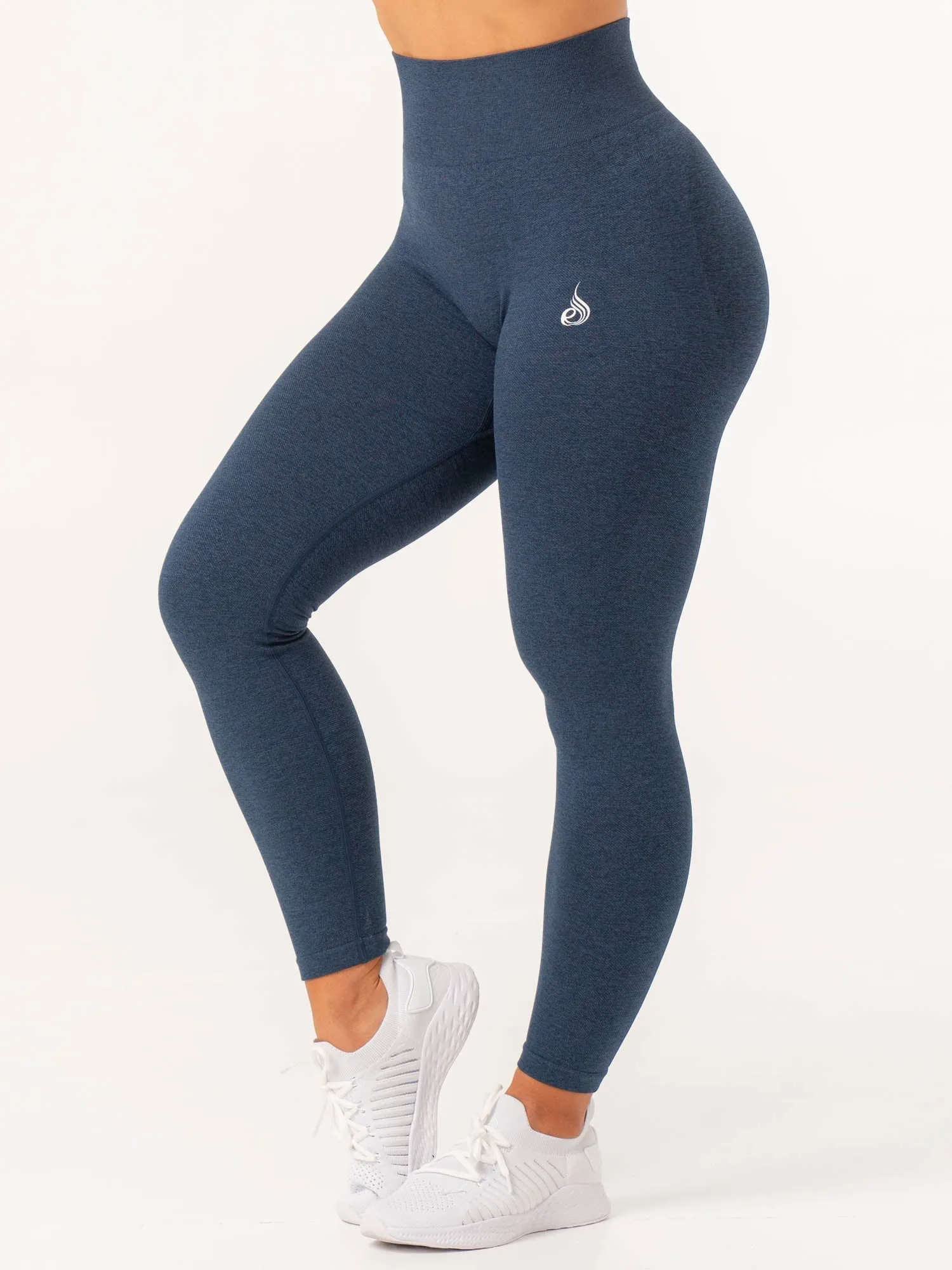 Loose Fit Minimalist Style Contour Seamless Leggings - Navy Marl