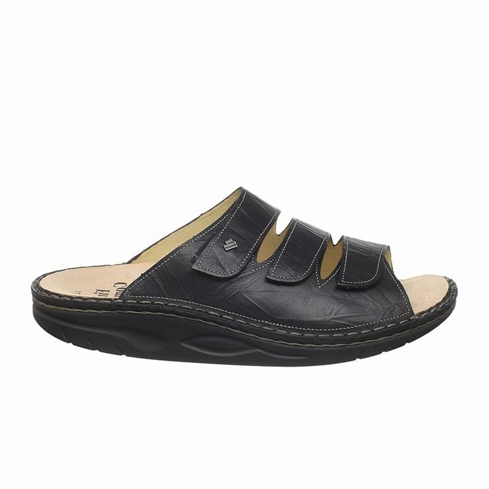 Comfortable Tongue Shockproof Finn Comfort Andros Slide Sandal (Unisex) - Black
