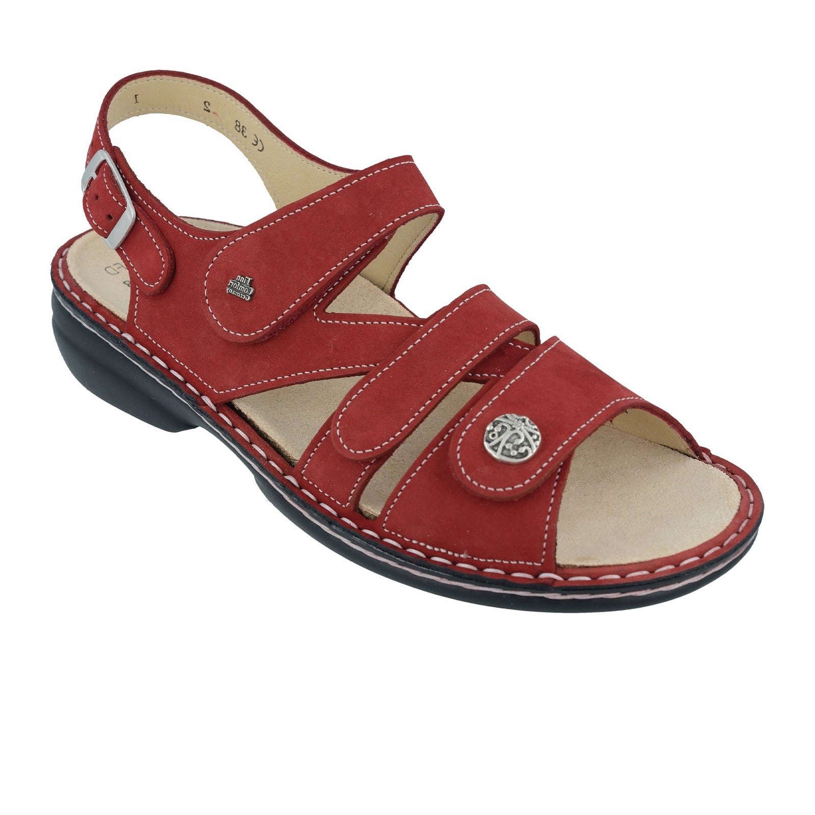 Finn Comfort Gomera-S Backstrap Sandal (Women) - Chili Nubuk Comfy Walk