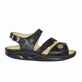 Finn Comfort Tiberias Backstrap Sandal (Women) - Nero Hardy Flexible Construction