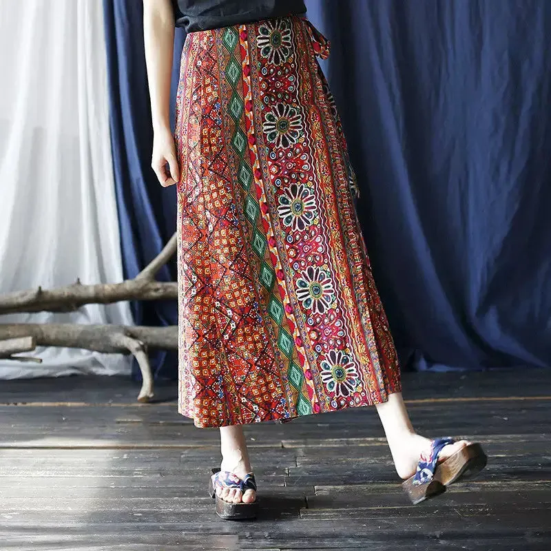 Texture Play Light Wear Babakud Women One Piece Floral Lace- Up Halter Skirt