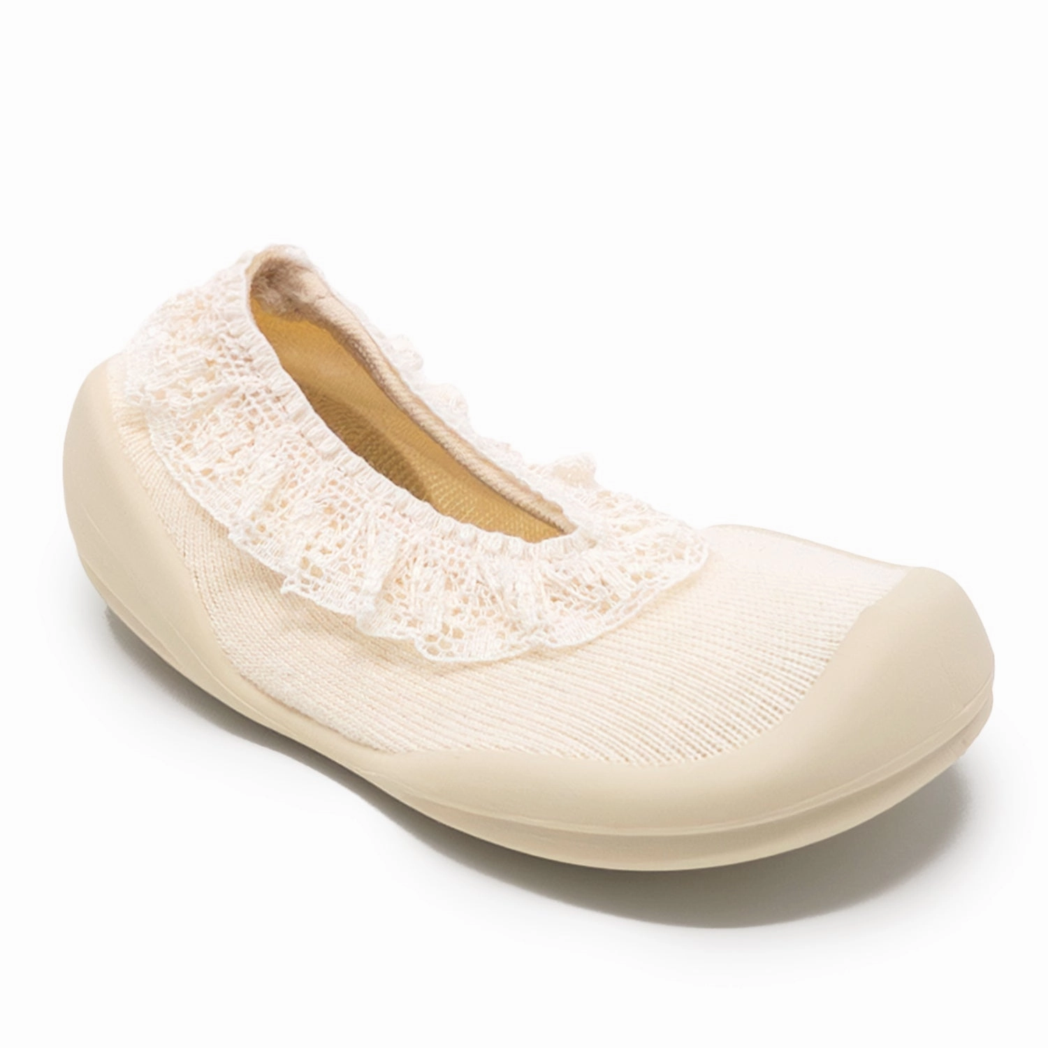 Strap Elastic Gusset Flat-Sweet Latte Lace