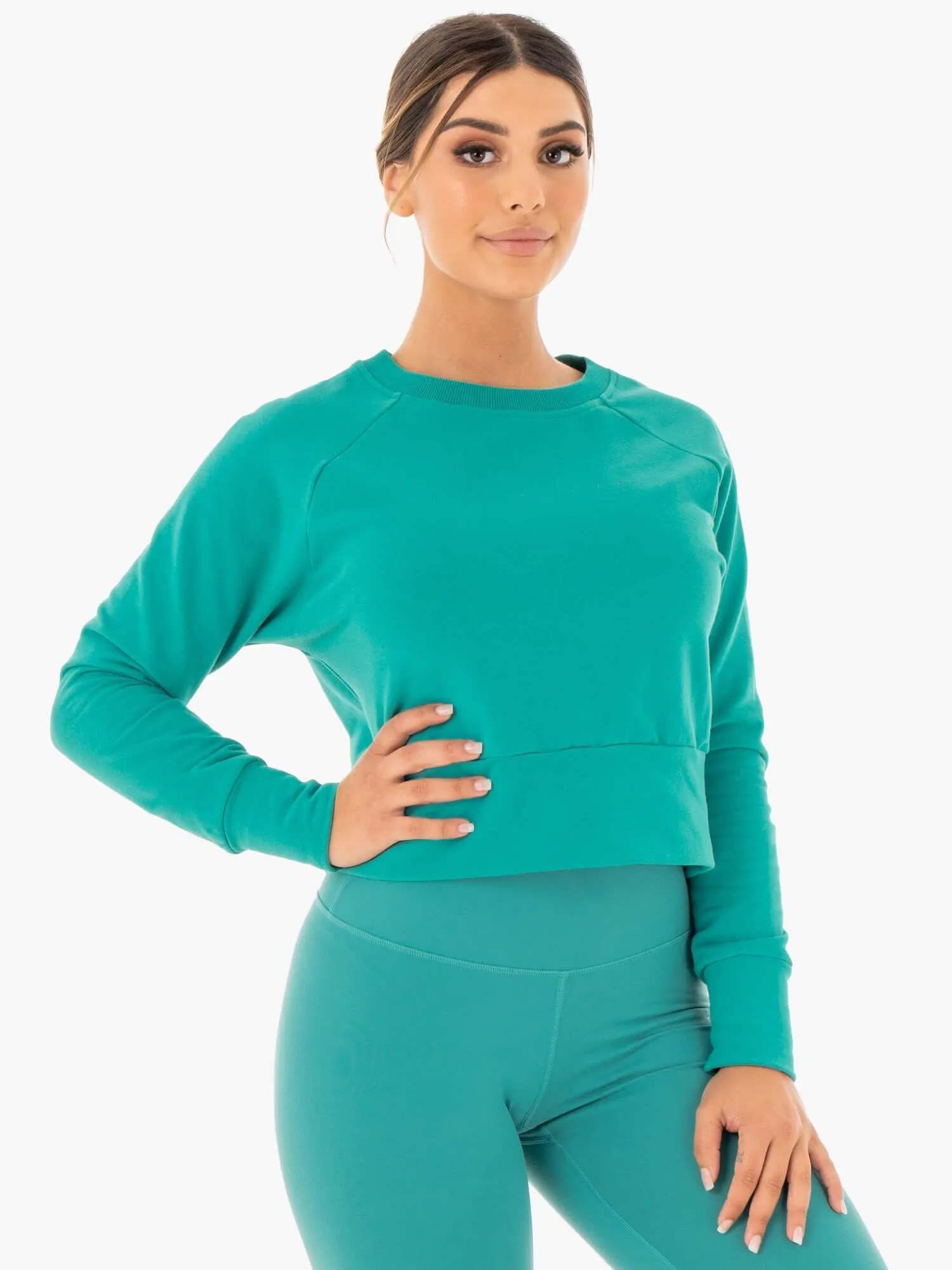 Taped Zipper Closures performance day Motion Sweater - Teal