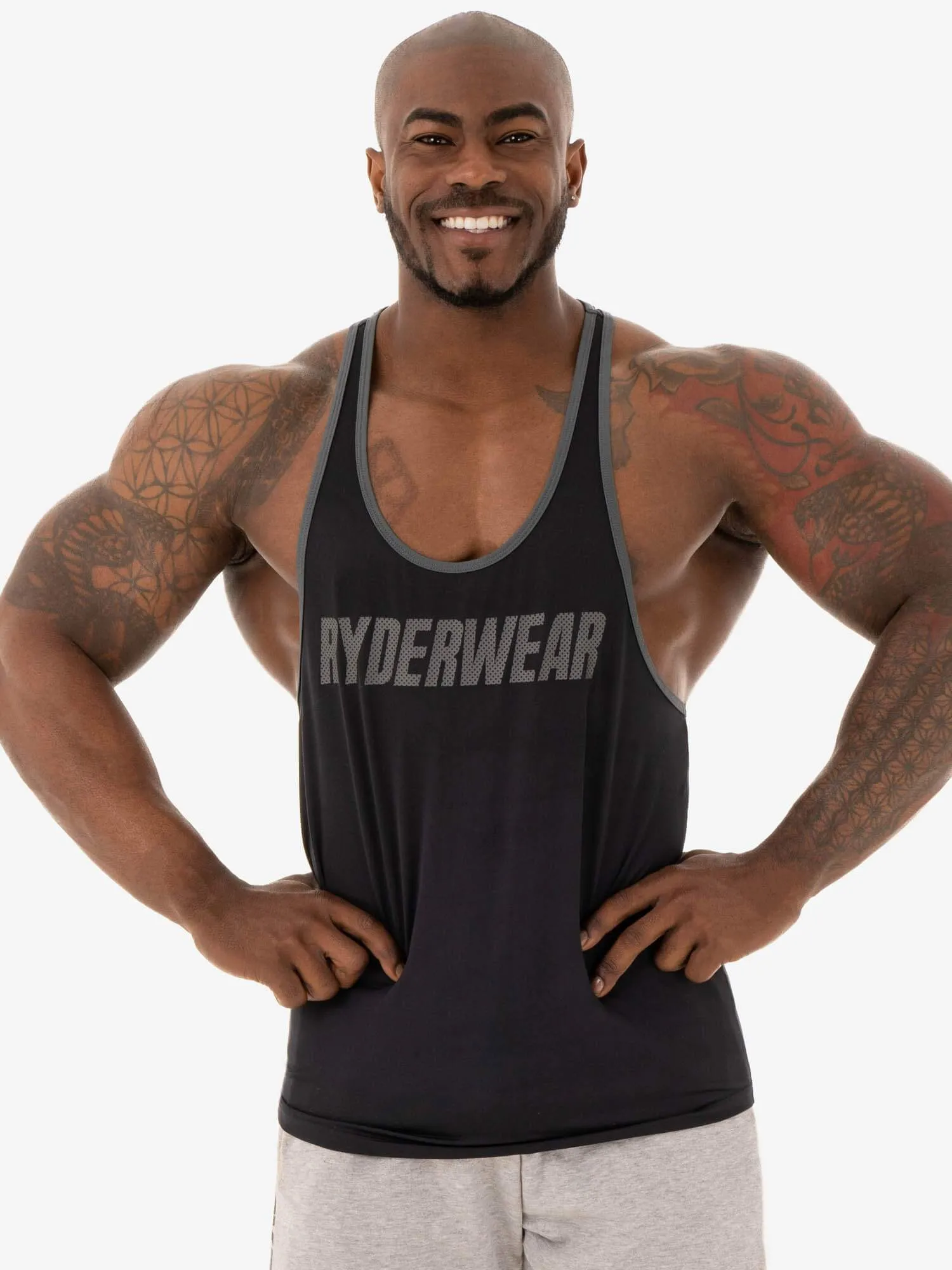 Eco Friendly Dye Minimalist Styling Flex Stringer T-Back - Black