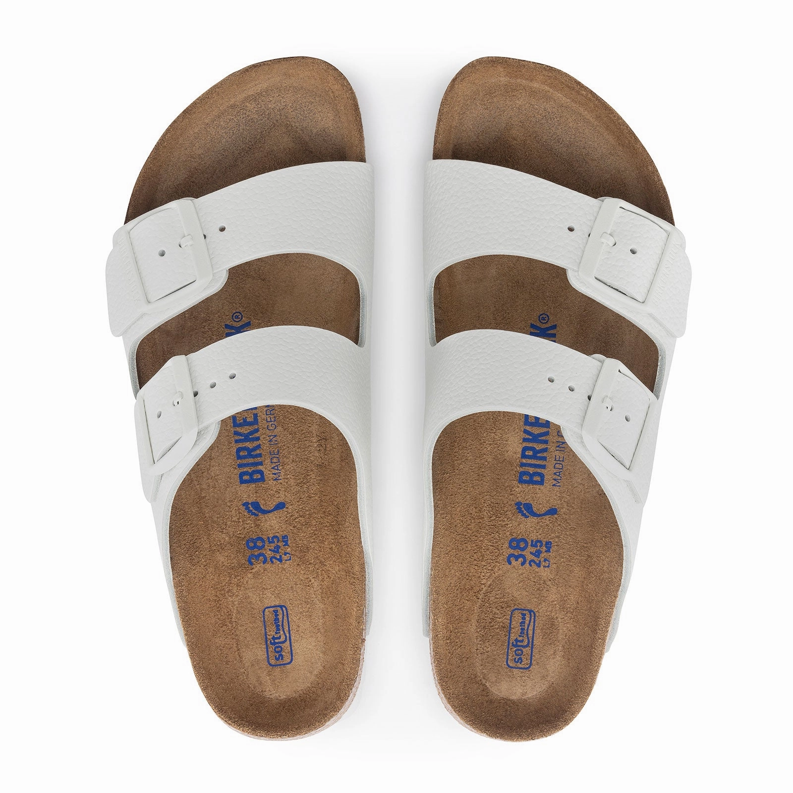 Ergonomic Design Comfy Travel Fit Birkenstock Arizona Slide Sandal (Unisex) - White Leather